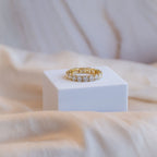 Gold Eternity ring with 4mm Moissanite stones (with GRA Certificate) - Terciany 