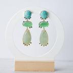 Amazonite, Green Agate New Jade semi precious stone earrings - Terciany 