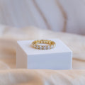 Gold Eternity ring with 4mm Moissanite stones (with GRA Certificate) - Terciany 