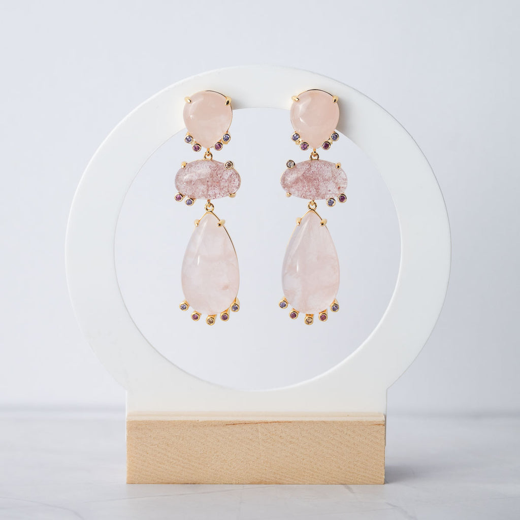 Rose Quartz Mandie Statement earrings