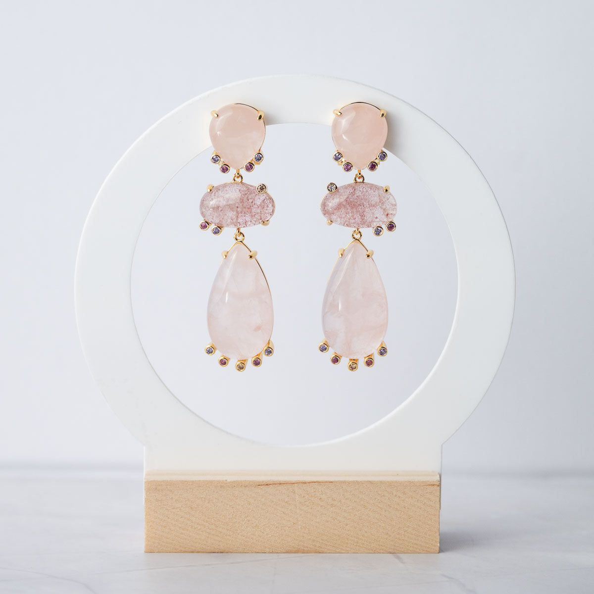 Rose Quartz Mandie Statement earrings