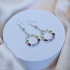 Multi coloured Semi circle drop earrings - Terciany 