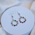 Tourmaline circle drop earrings - Terciany 