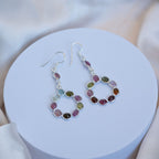 Tourmaline circle drop earrings - Terciany 