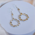 Citrine circle drop earrings - Terciany 
