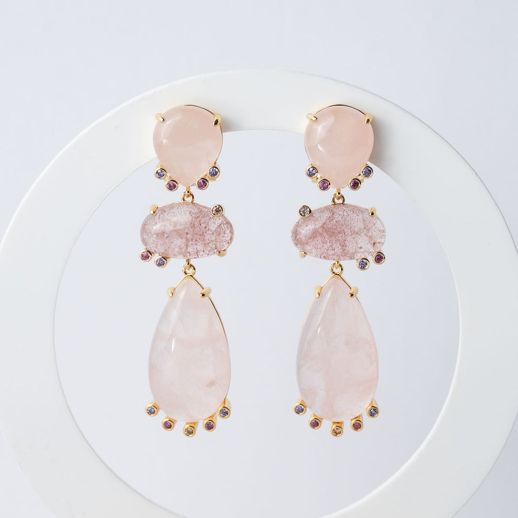 Rose Quartz Mandie Statement earrings