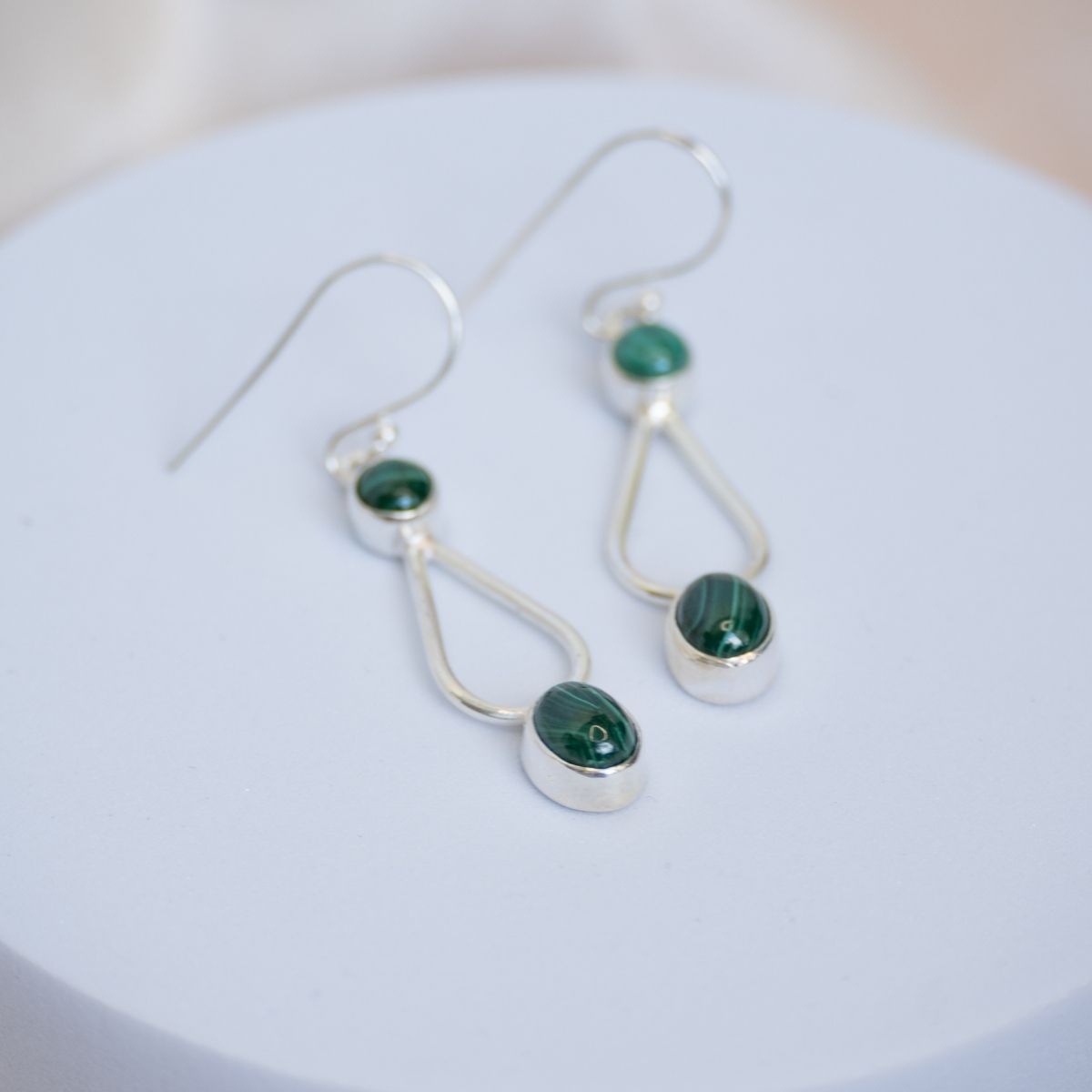 Green Malachite drop earrings