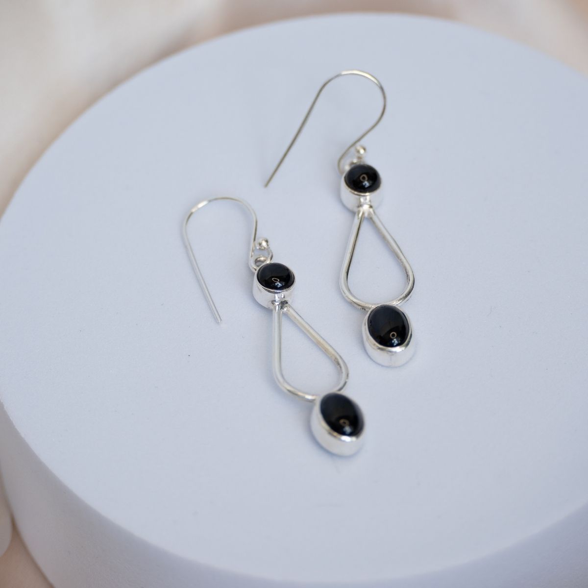 Black Onyx drop earrings