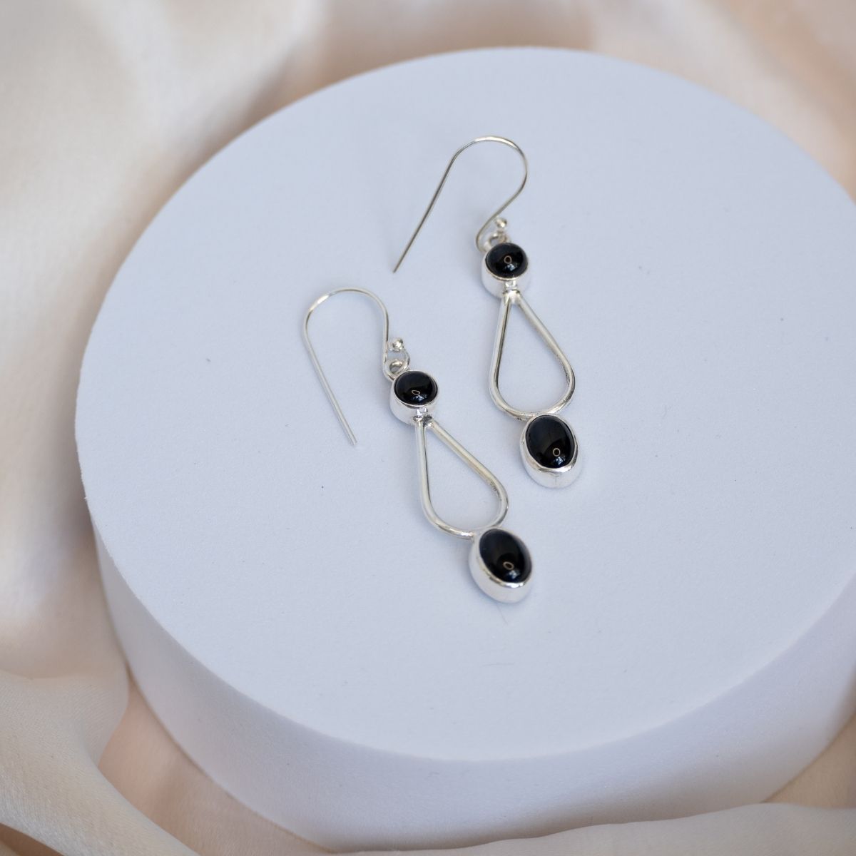Black Onyx drop earrings