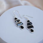 Four Black Tourmaline Drop earrings