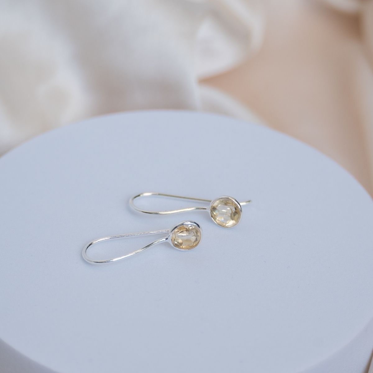 Citrine Semi Precious stone drop earrings - Terciany 