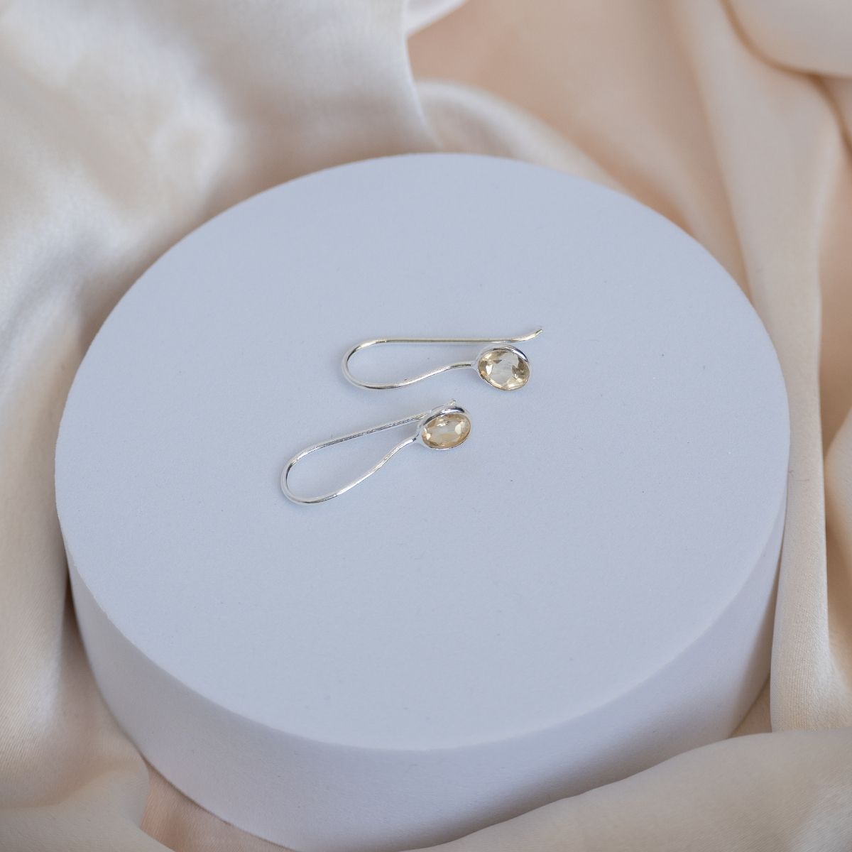 Citrine Semi Precious stone drop earrings - Terciany 