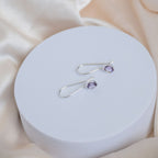 Amethyst Semi Precious stone drop earrings - Terciany 