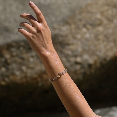 Multi coloured semi precious stone bracelet