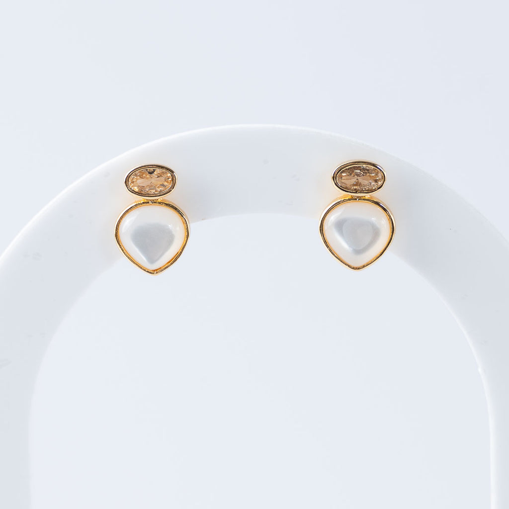 Mother of Pearl Mineral Teardrop Stud Earrings
