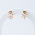 Mother of Pearl Mineral Teardrop Stud Earrings - Terciany 