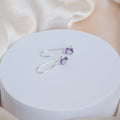 Amethyst Semi Precious stone drop earrings - Terciany 