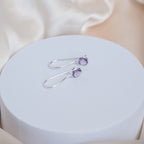 Amethyst Semi Precious stone drop earrings - Terciany 