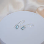 Blue Topaz Semi Precious Stone drop earrings - Terciany 