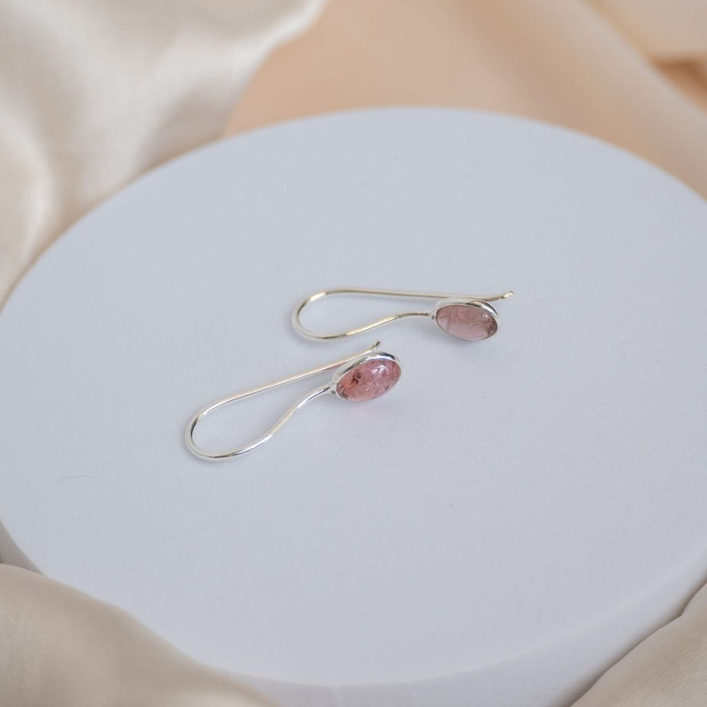 Pink Tourmaline semi Precious stones earrings - Terciany 