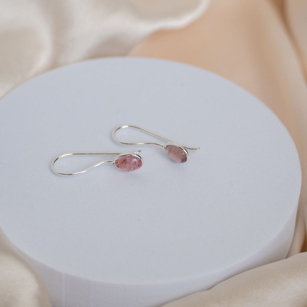 Pink Tourmaline semi Precious stones earrings - Terciany 