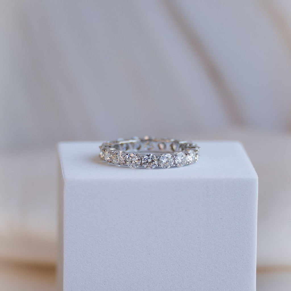 Eternity ring with 4mm Moissanite stones(with GRA certificate)