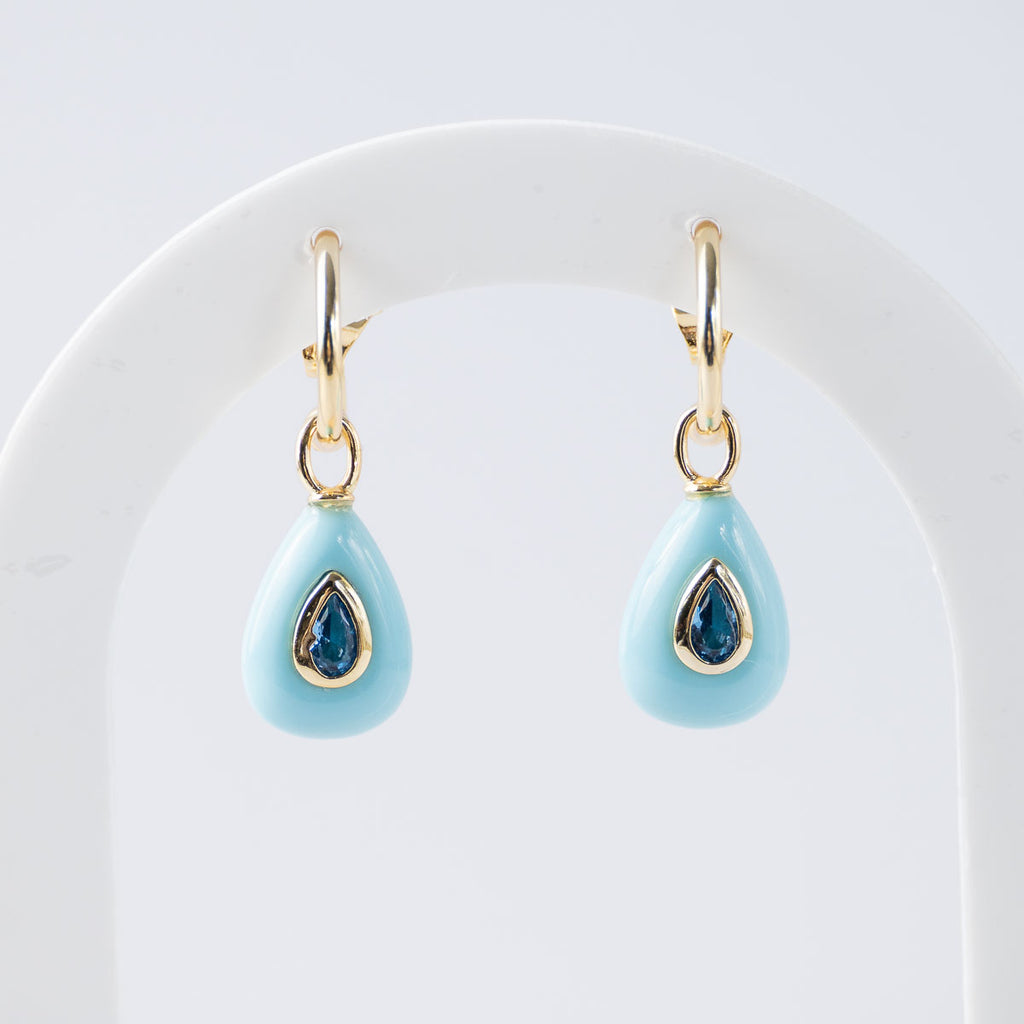 Turquoise Semi Precious stone pretty woman earrings - Symbol of Wisdom