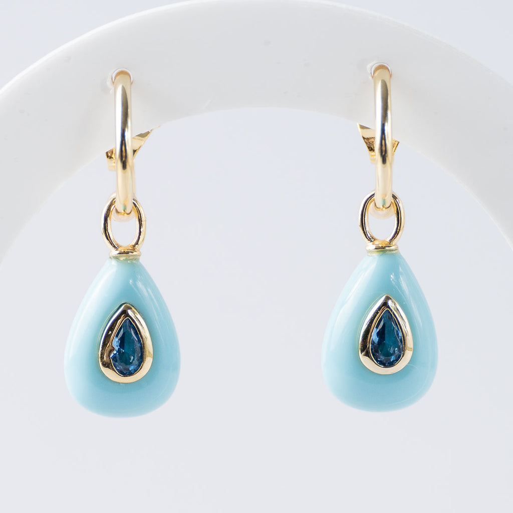 Turquoise Semi Precious stone pretty woman earrings - Symbol of Wisdom
