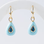 Turquoise Semi Precious stone pretty woman earrings - Symbol of Wisdom - Terciany 