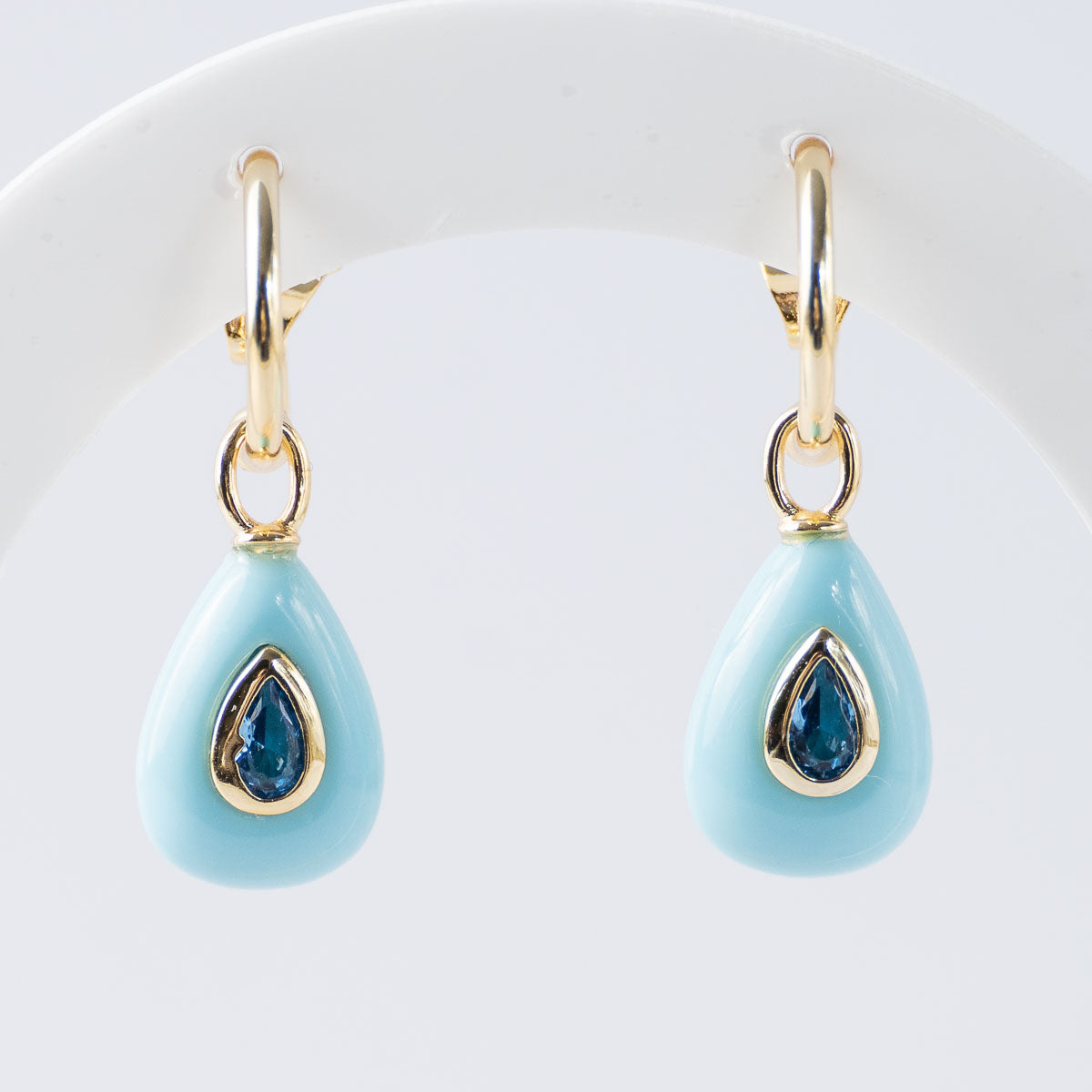 Turquoise Semi Precious stone pretty woman earrings - Symbol of Serenity