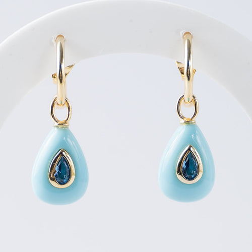Turquoise Semi Precious stone pretty woman earrings - Symbol of Wisdom - Terciany 