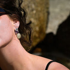Statement semi precious stone drop earrings - Terciany 
