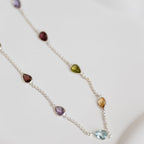 Mixture of Semi Precious teardrop stones in Necklace - Terciany 