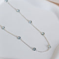 Blue Topaz Semi Precious stone necklace - Terciany 