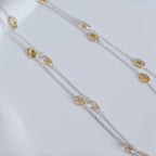 120 cm long necklace with Citrine semi precious stones - Terciany 