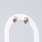 Amethyst Mineral Teardrop Stud Earrings - Terciany 