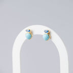 Turquoise Simile Mineral Teardrop Stud Earrings - Terciany 
