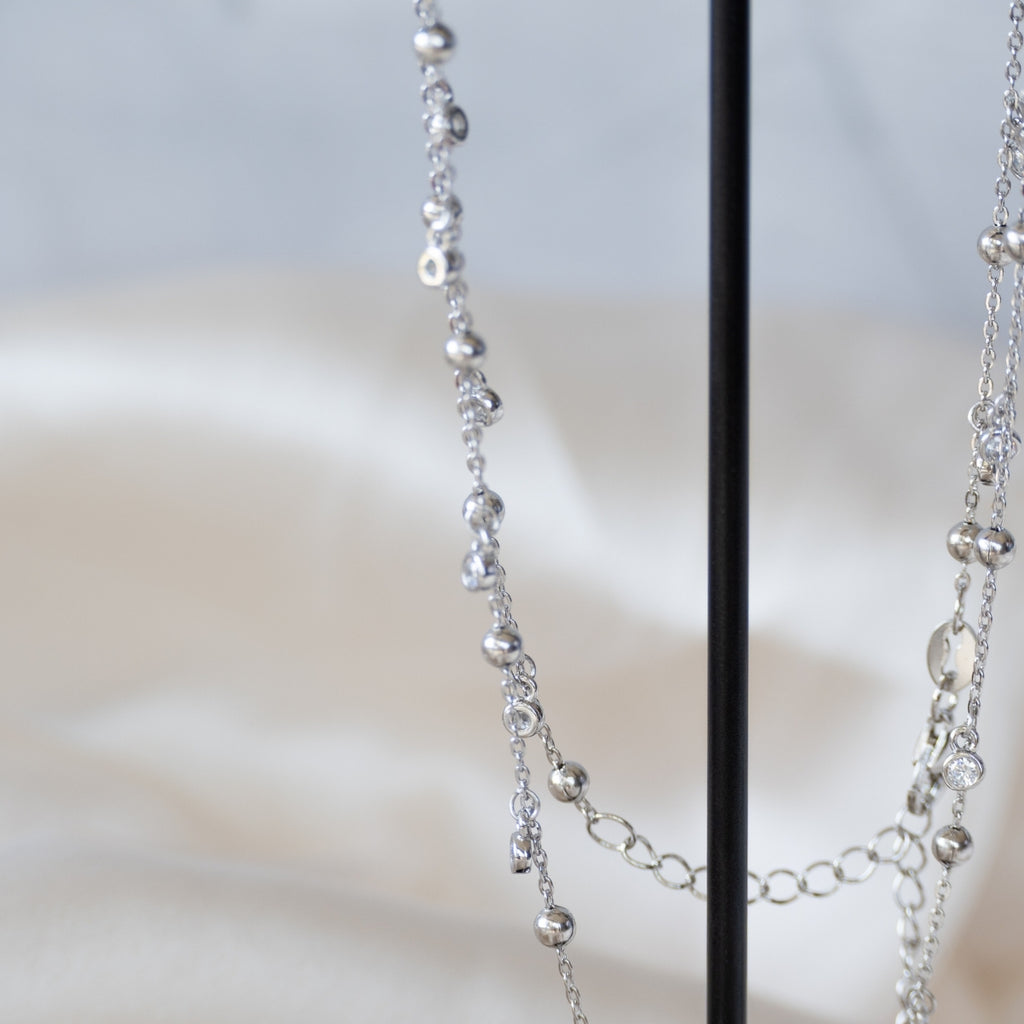 Clear cubic dot necklace - Terciany 
