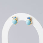 Turquoise Simile Mineral Teardrop Stud Earrings - Terciany 