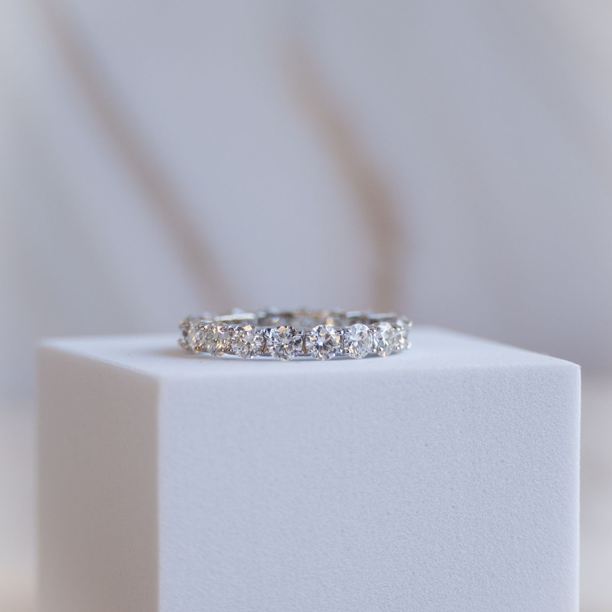 Eternity ring with 4mm Moissanite stones(with GRA certificate)