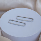 Paperclip Huggy earrings with Cubic Pave - Terciany 