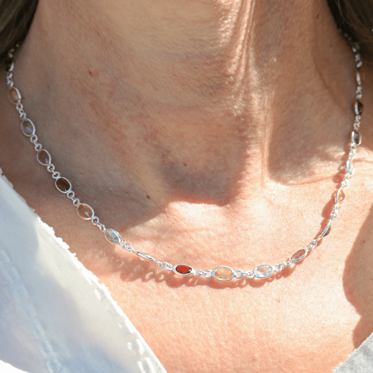 Multi Coloured Semi Precious Stone Necklace