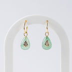 Green Strawberry Semi Precious stone Pretty woman earrings - Symbol of Growth - Terciany 