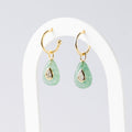 Green Strawberry Semi Precious stone Pretty woman earrings - Symbol of Growth - Terciany 