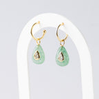 Green Strawberry Semi Precious stone Pretty woman earrings - Symbol of Growth - Terciany 