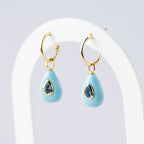 Blue Semi Precious Teardrop Necklace & Earrings Set - Terciany 