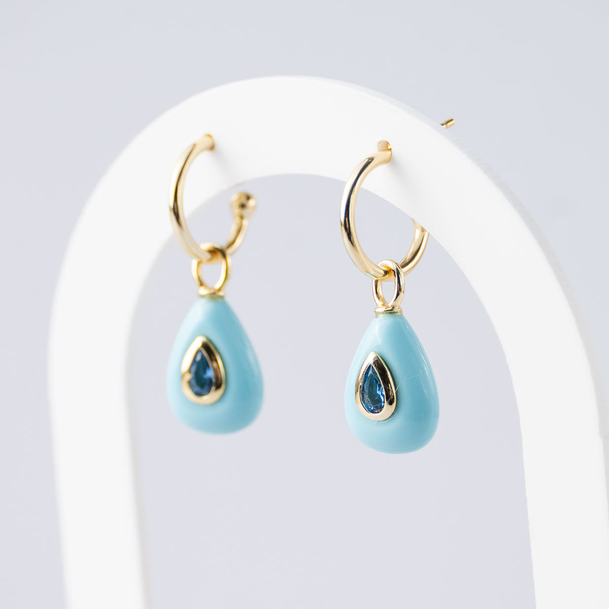 Turquoise Semi Precious stone pretty woman earrings - Symbol of Serenity