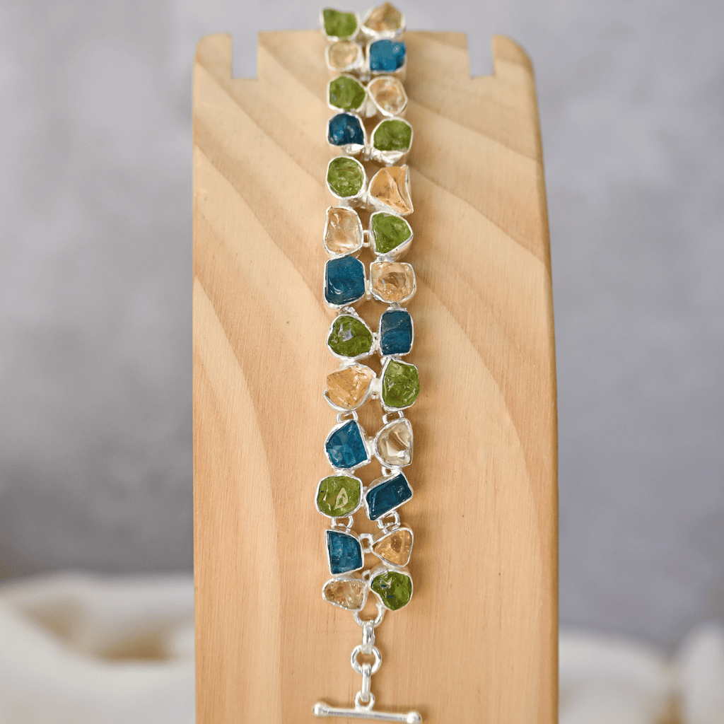 Rough stone Semi precious stone bracelet