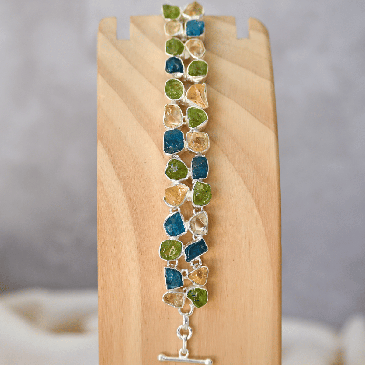 Rough stone Semi precious stone bracelet