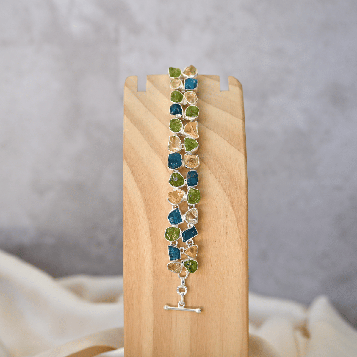 Rough stone Semi precious stone bracelet